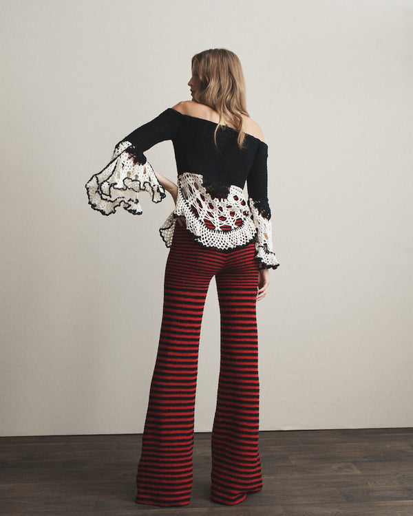 Hellessy Machi Top Black And Ecru