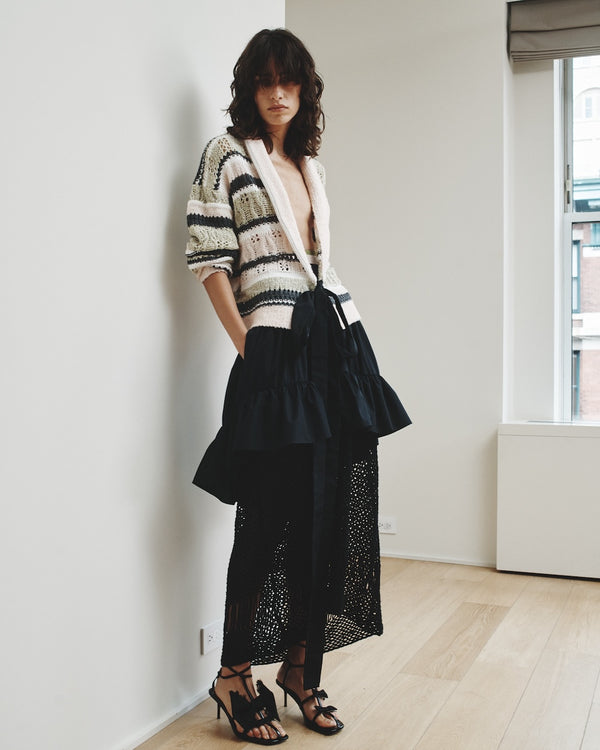 Hellessy Meyer Cardigan Olive-blush Stripe