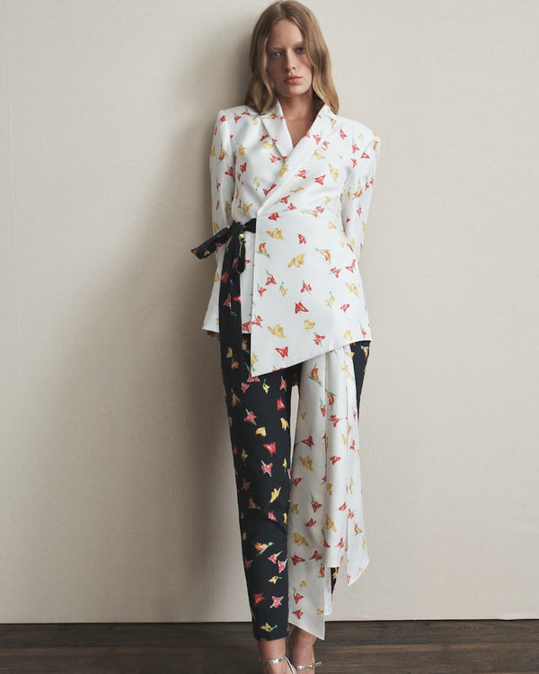 Hellessy Monrow Blazer Ecru Butterfly Print