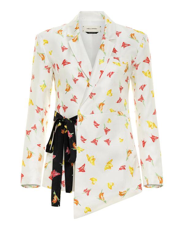 hellessy Monrow Blazer Ecru Butterfly Print