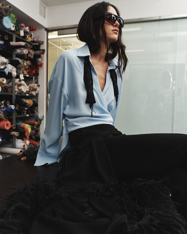 Hellessy Reva Blouse Sky Blue