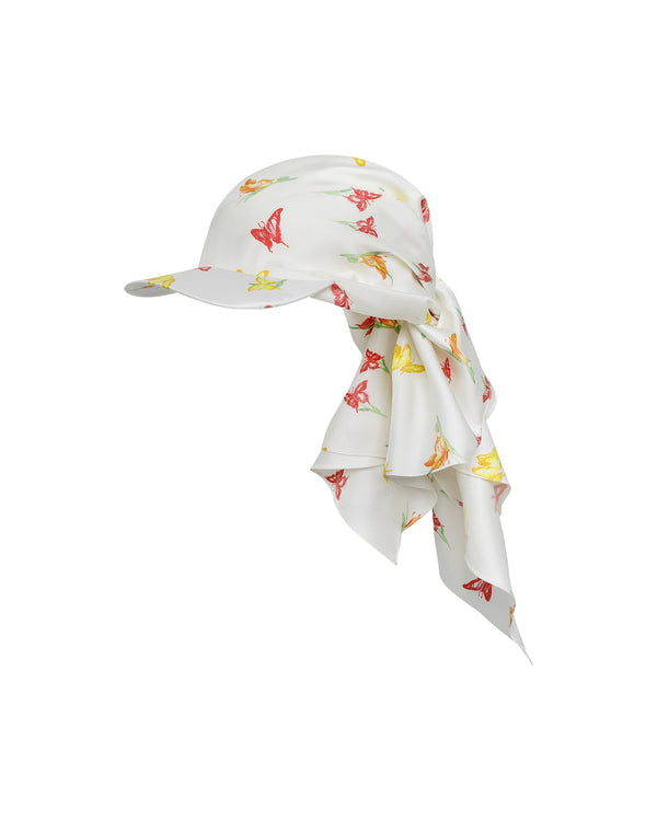 hellessy Scarf Hat Ecru Butterfly Print