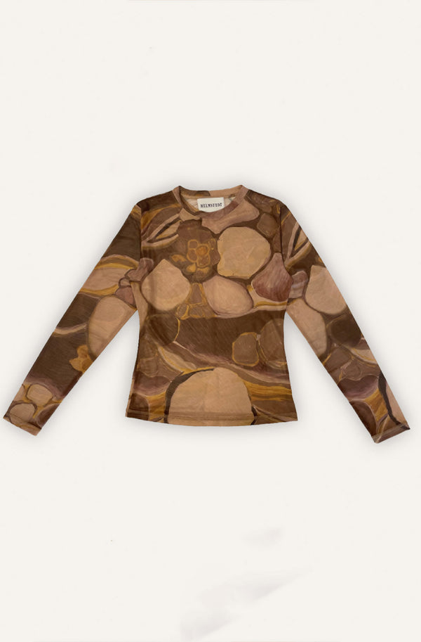 Helmstedt JULIA MESH BLOUSE - Gold Planets