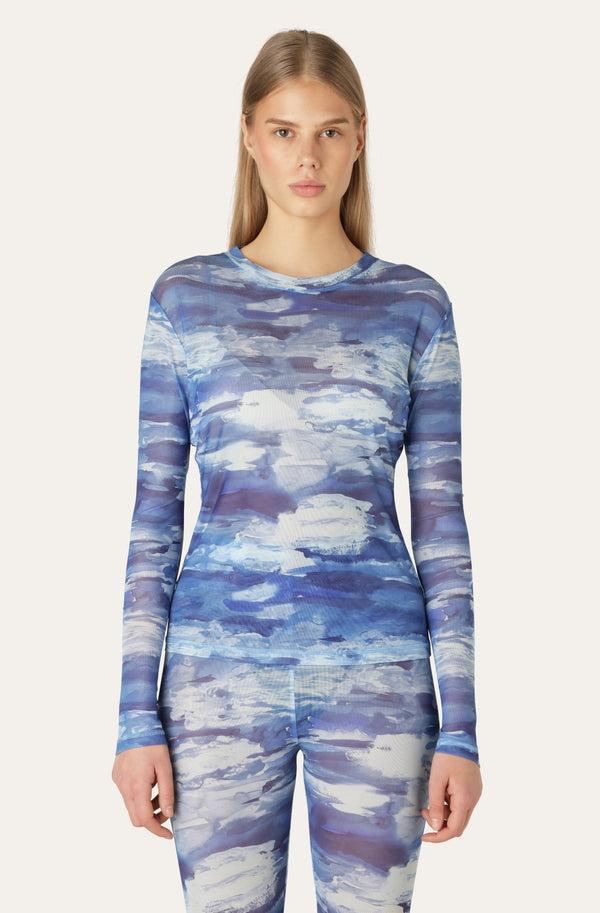 helmstedt JULIA MESH BLOUSE - Winter Clouds