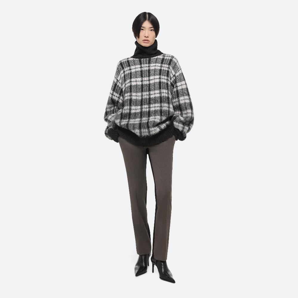 Helmut Lang Brushed Turtleneck Sweater Medium Black Check