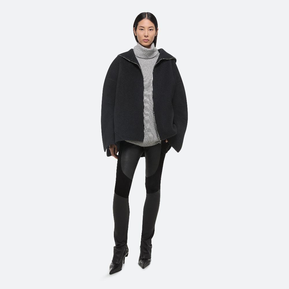 Helmut Lang Double-Faced Cocoon Zip-Up Dark Charcoal