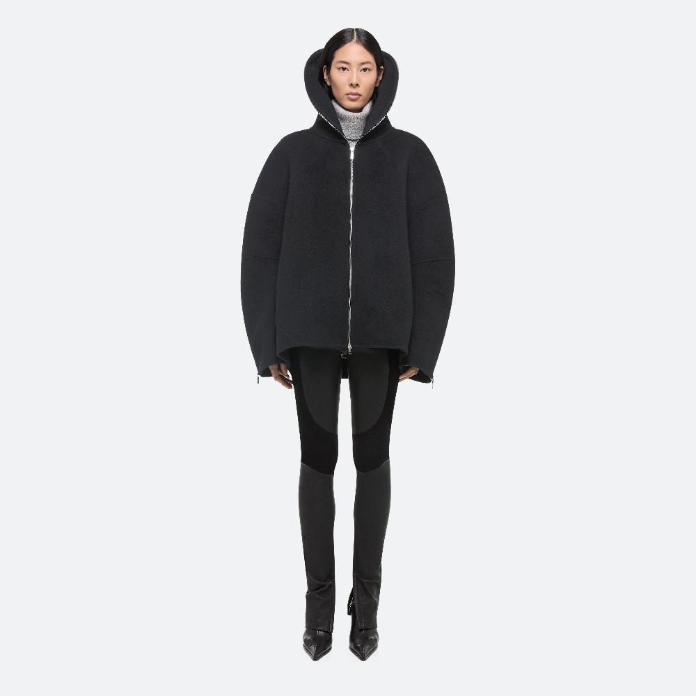 Helmut Lang Double-Faced Cocoon Zip-Up Dark Charcoal