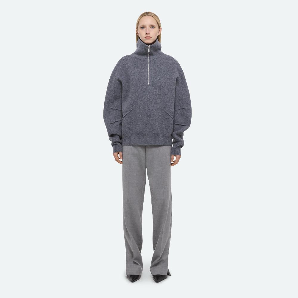 Helmut Lang Apex Quarter-Zip Sweater Med Grey