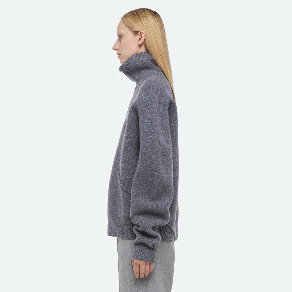 Helmut Lang Apex Quarter-Zip Sweater Med Grey