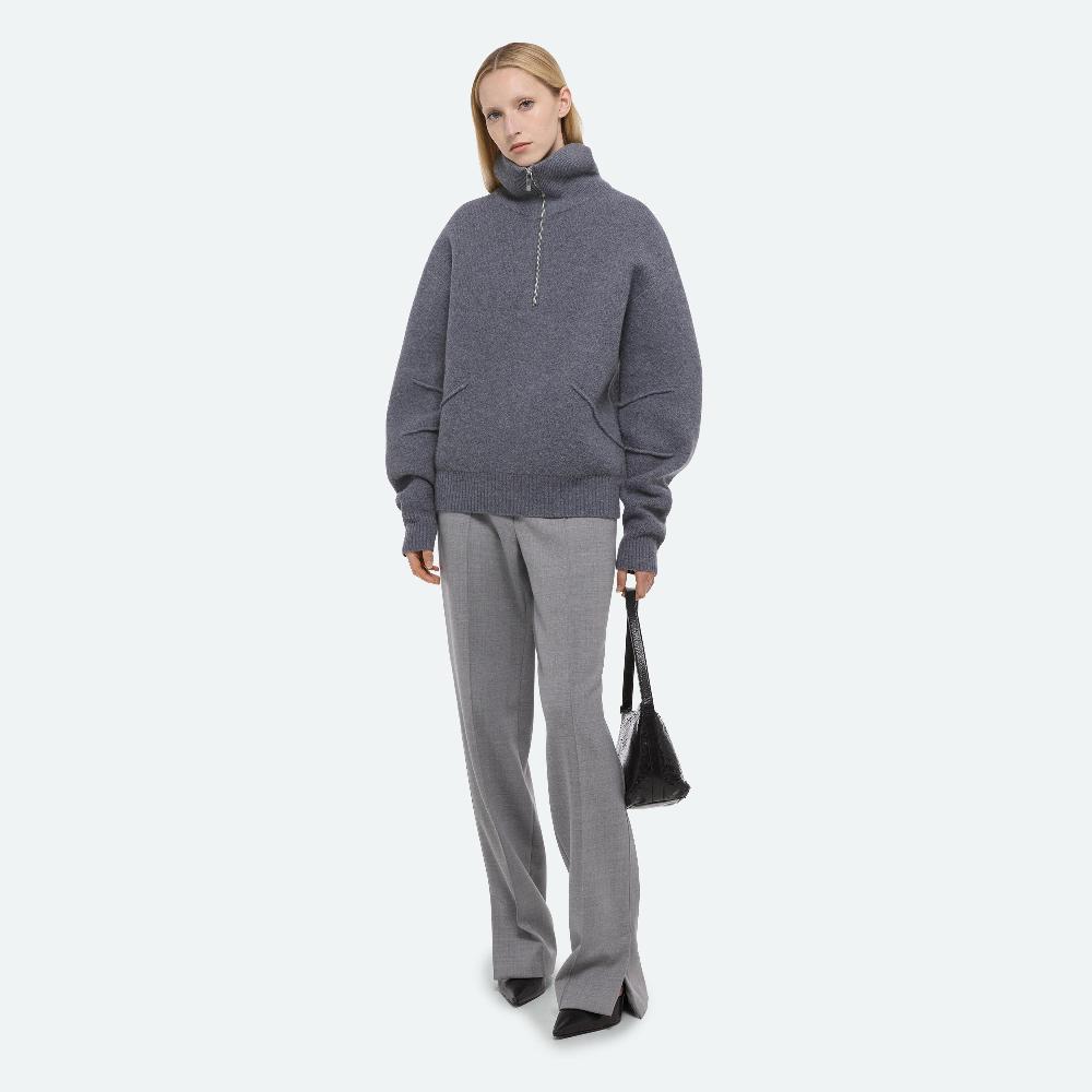 helmut lang Apex Quarter-Zip Sweater med grey