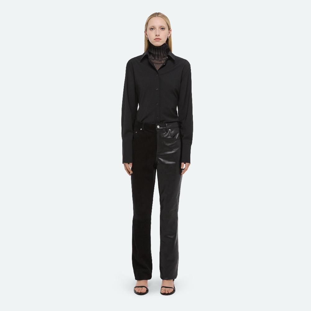Helmut Lang Bisected Leather Pants Black