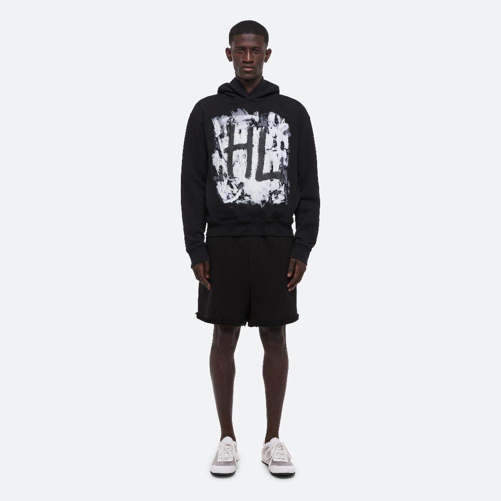 Helmut Lang Black Scribble Hoodie Black/white
