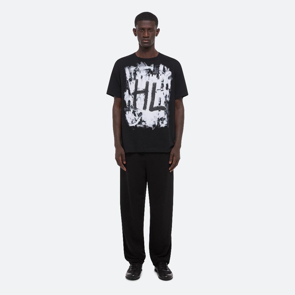 Helmut Lang Black Scribble Tee Black/white