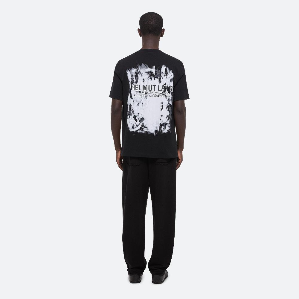 Helmut Lang Black Scribble Tee Black/white