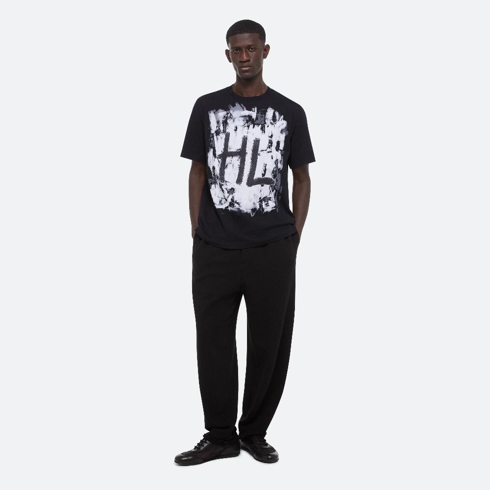 helmut lang Black Scribble Tee black/white