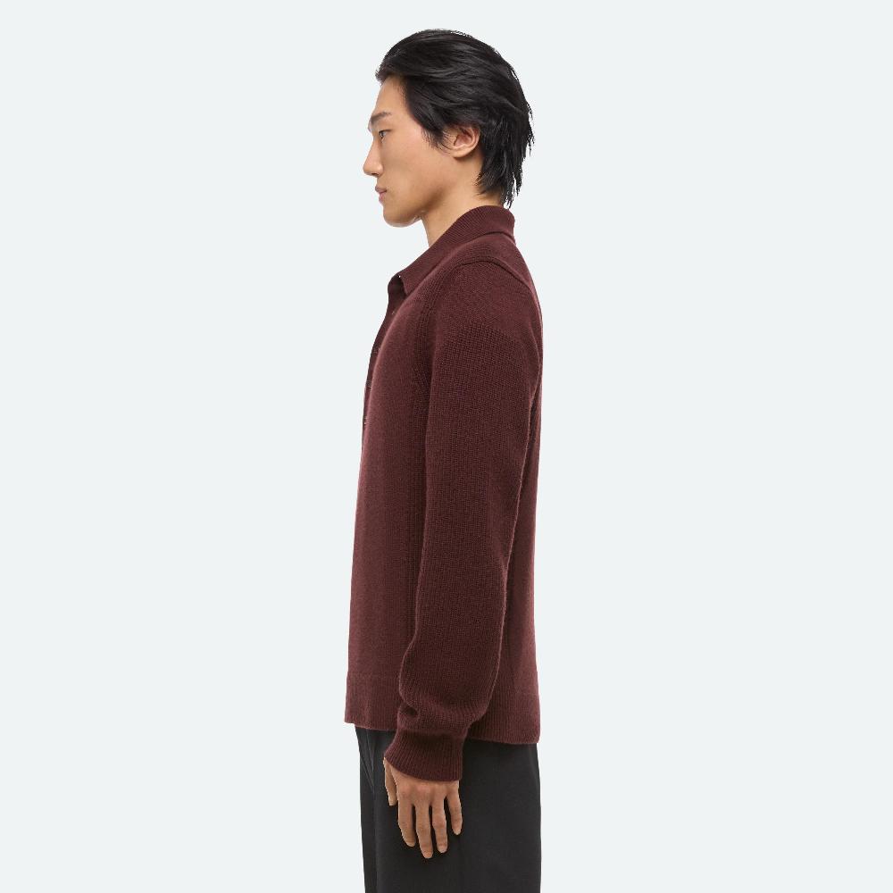 Helmut Lang Block Polo Sweater Dark Burgundy