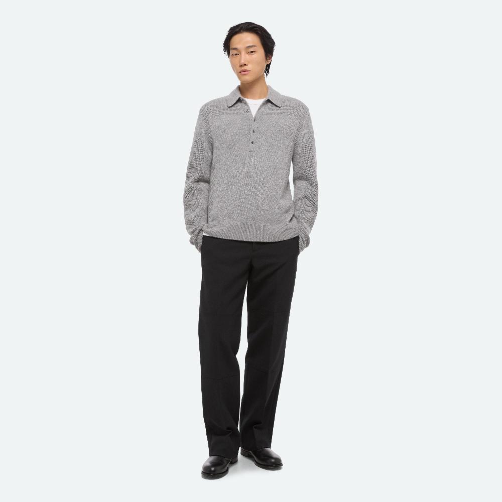 helmut lang Block Polo Sweater grey melange