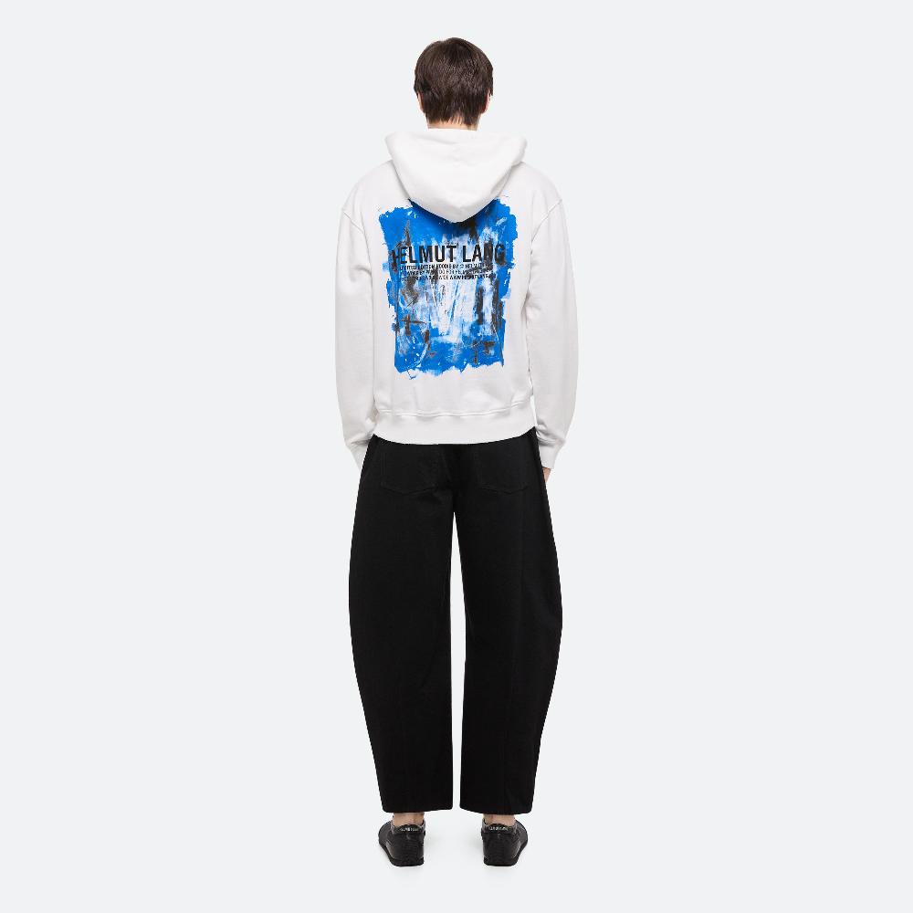Helmut Lang Blue Scribble Hoodie White/blue
