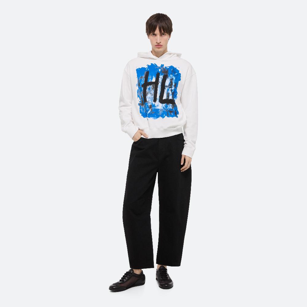 helmut lang Blue Scribble Hoodie white/blue