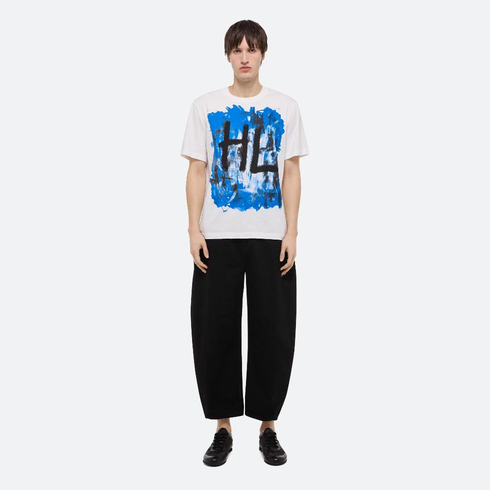 Helmut Lang Blue Scribble Tee White/blue