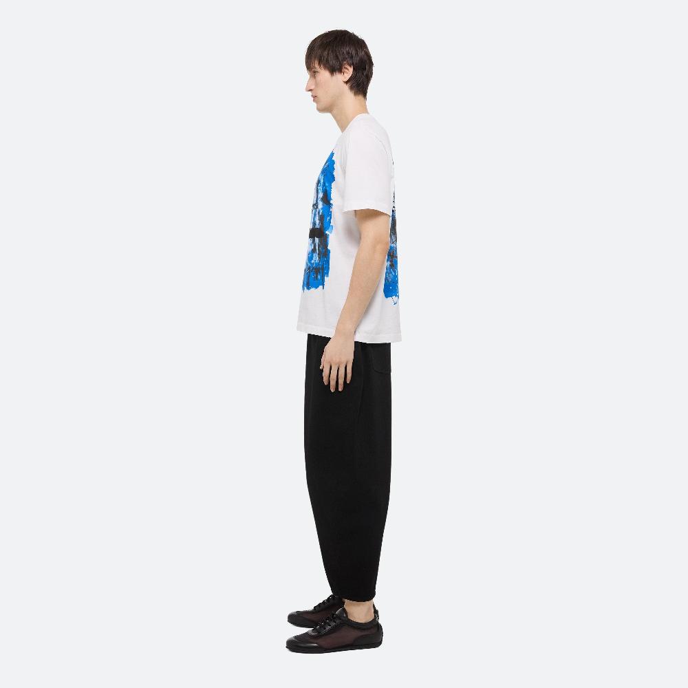 Helmut Lang Blue Scribble Tee White/blue