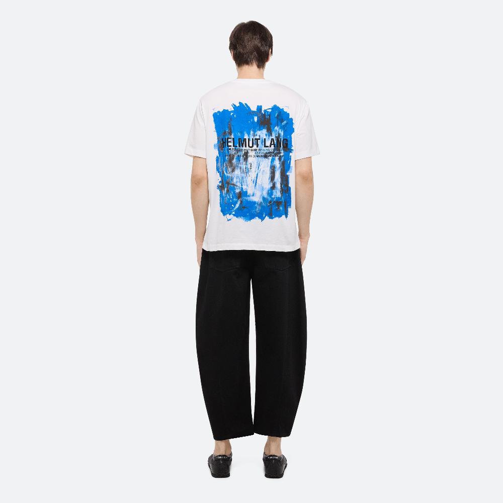 Helmut Lang Blue Scribble Tee White/blue