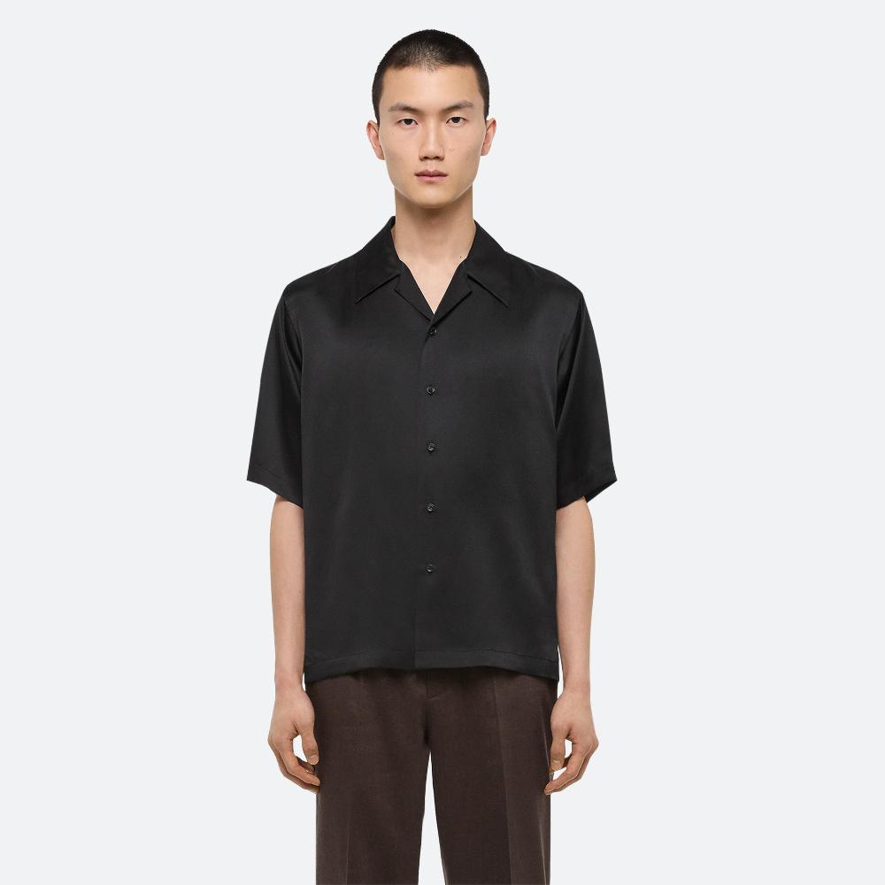 Helmut Lang Boxy Silk Shirt Black