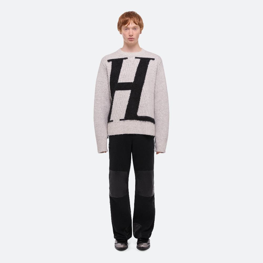 Helmut Lang Brushed Logo Sweater Light Grey