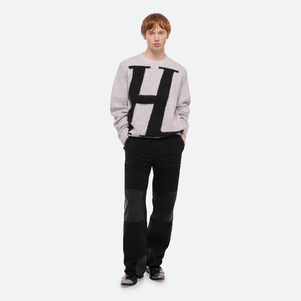 helmut lang Brushed Logo Sweater light grey