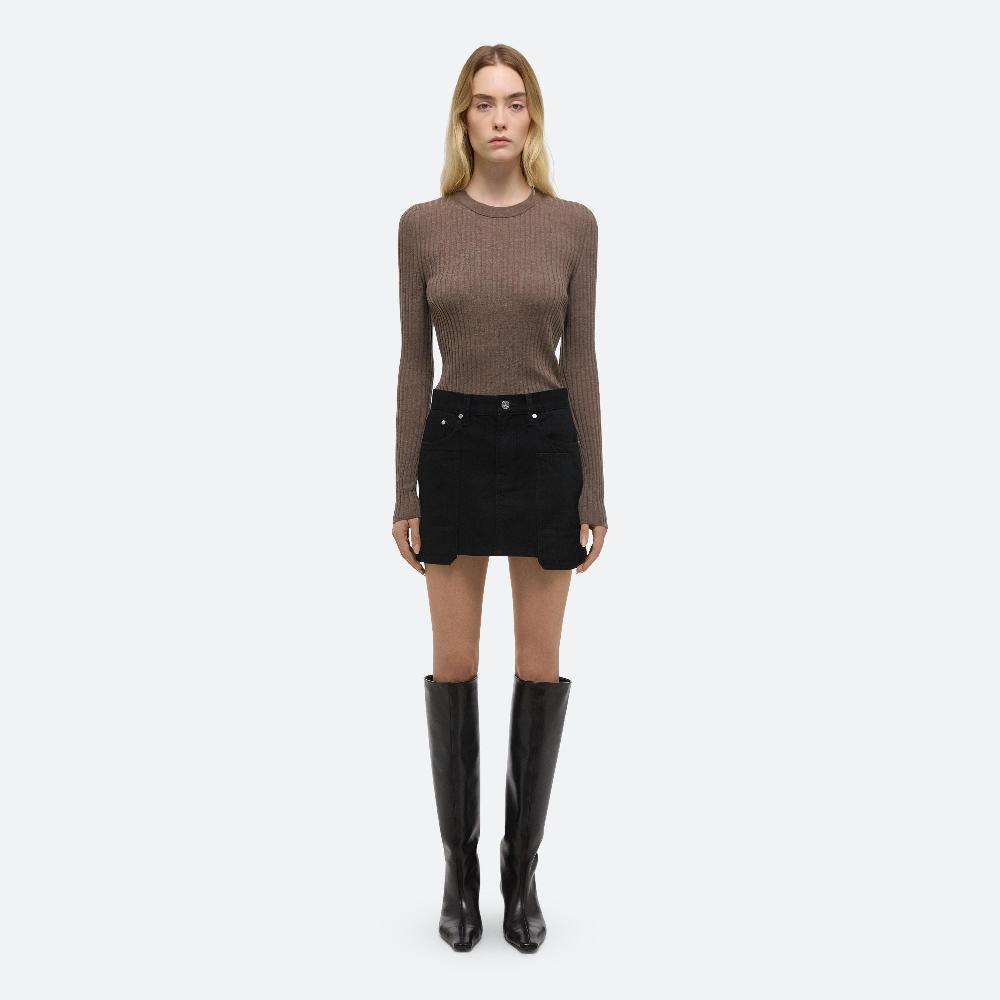 Helmut Lang Carpenter Mini Skirt Rinsed Black