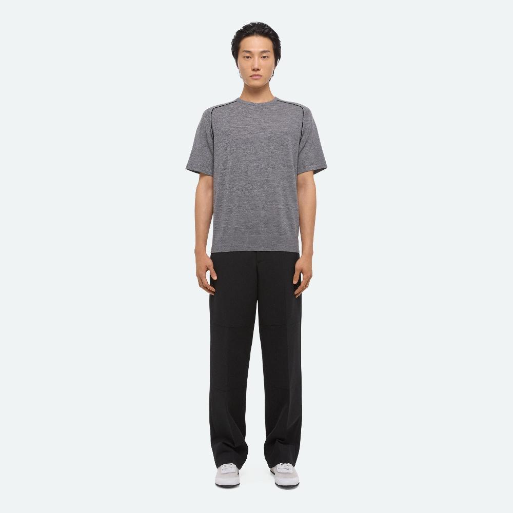 Helmut Lang Contrast Seam Tee Grey Melange/black