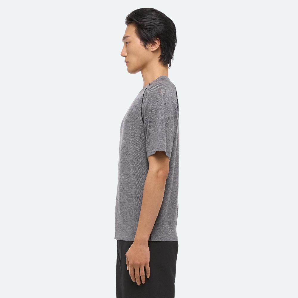 Helmut Lang Contrast Seam Tee Grey Melange/black