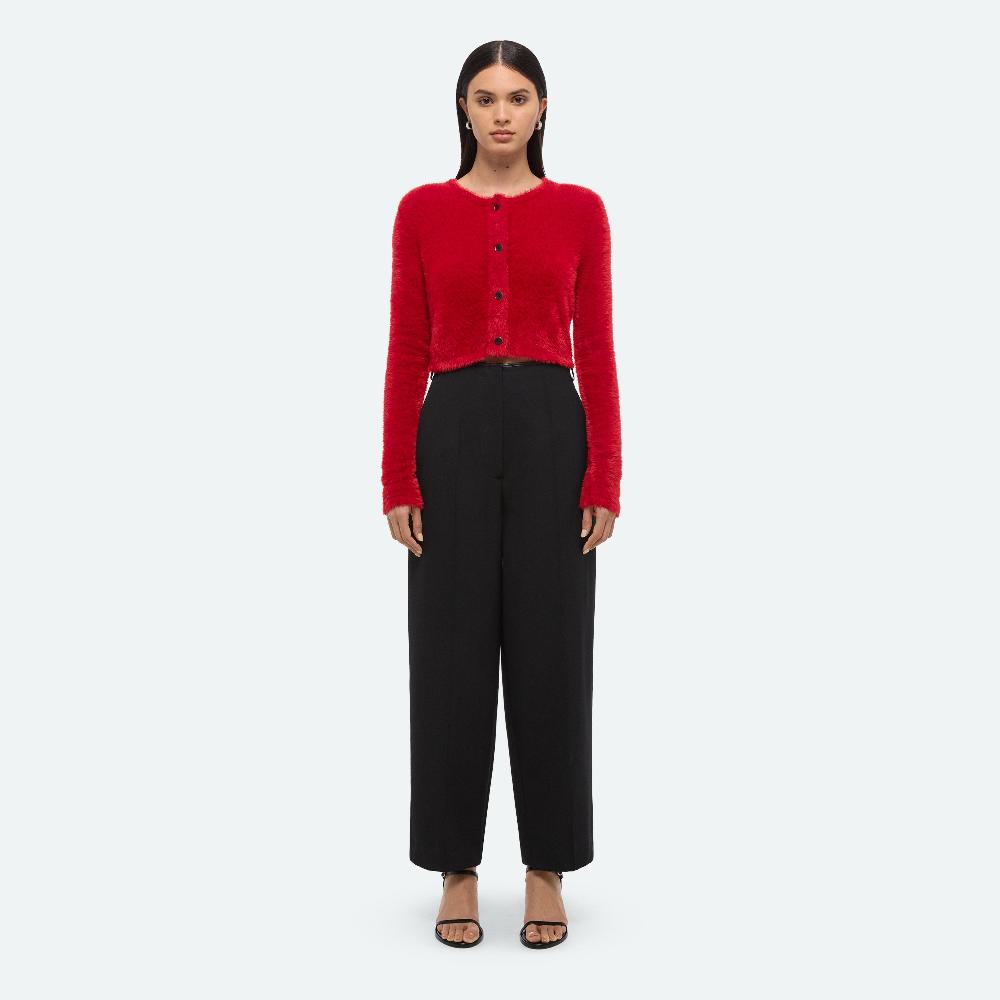 Helmut Lang Cropped Cardigan Red