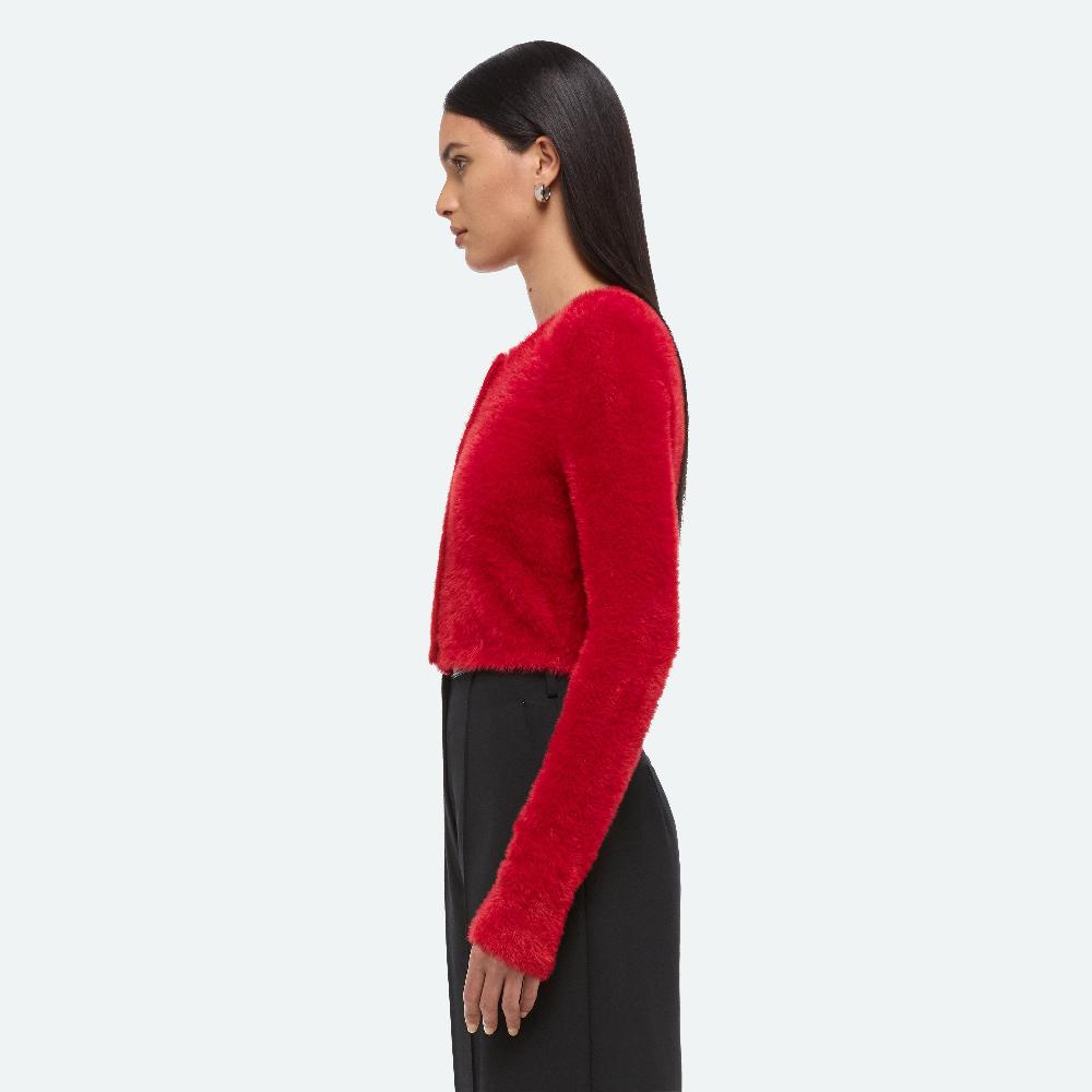 Helmut Lang Cropped Cardigan Red