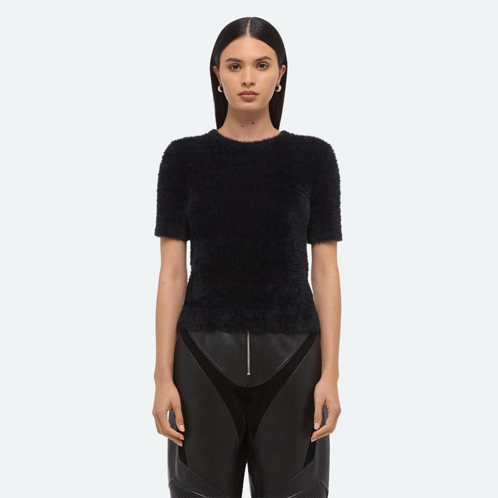 Helmut Lang Cropped Sweater Tee Black