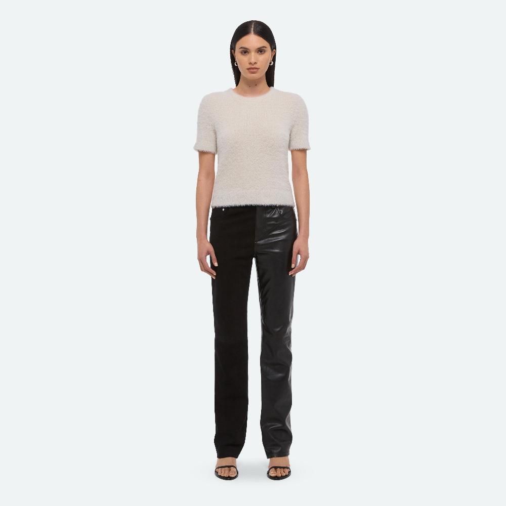Helmut Lang Cropped Sweater Tee Ivory