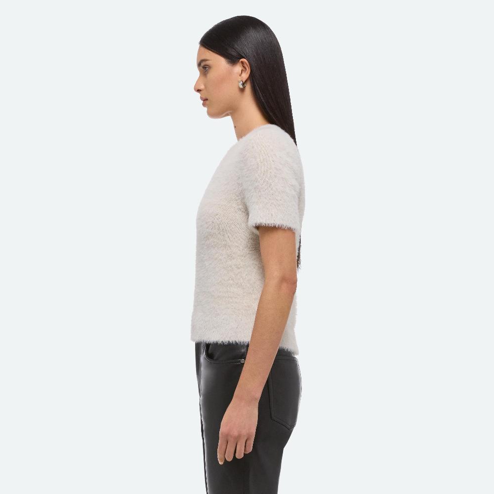Helmut Lang Cropped Sweater Tee Ivory