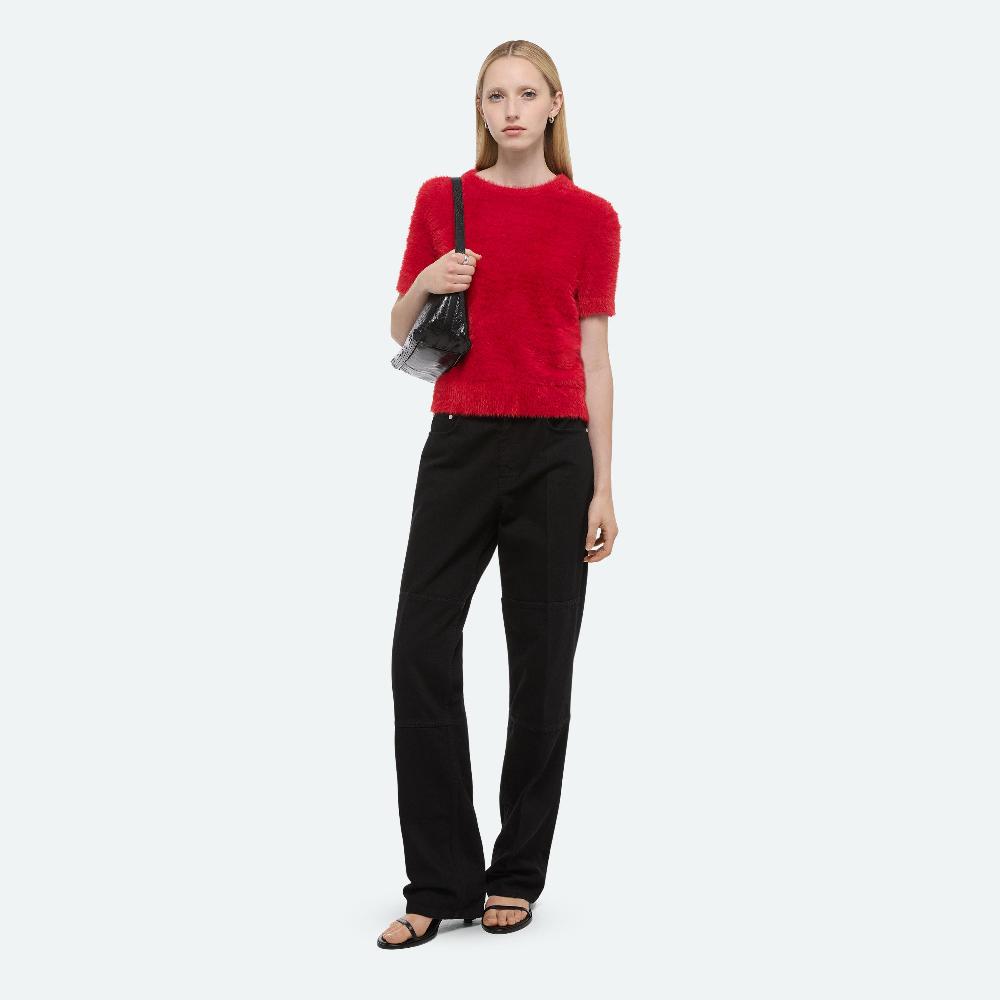 helmut lang Cropped Sweater Tee red