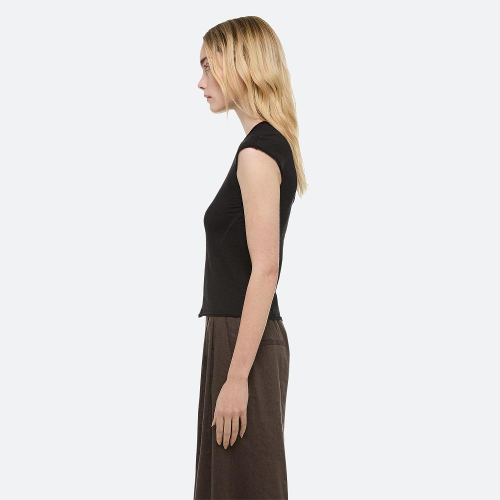 Helmut Lang Cropped Twisted Tee Black