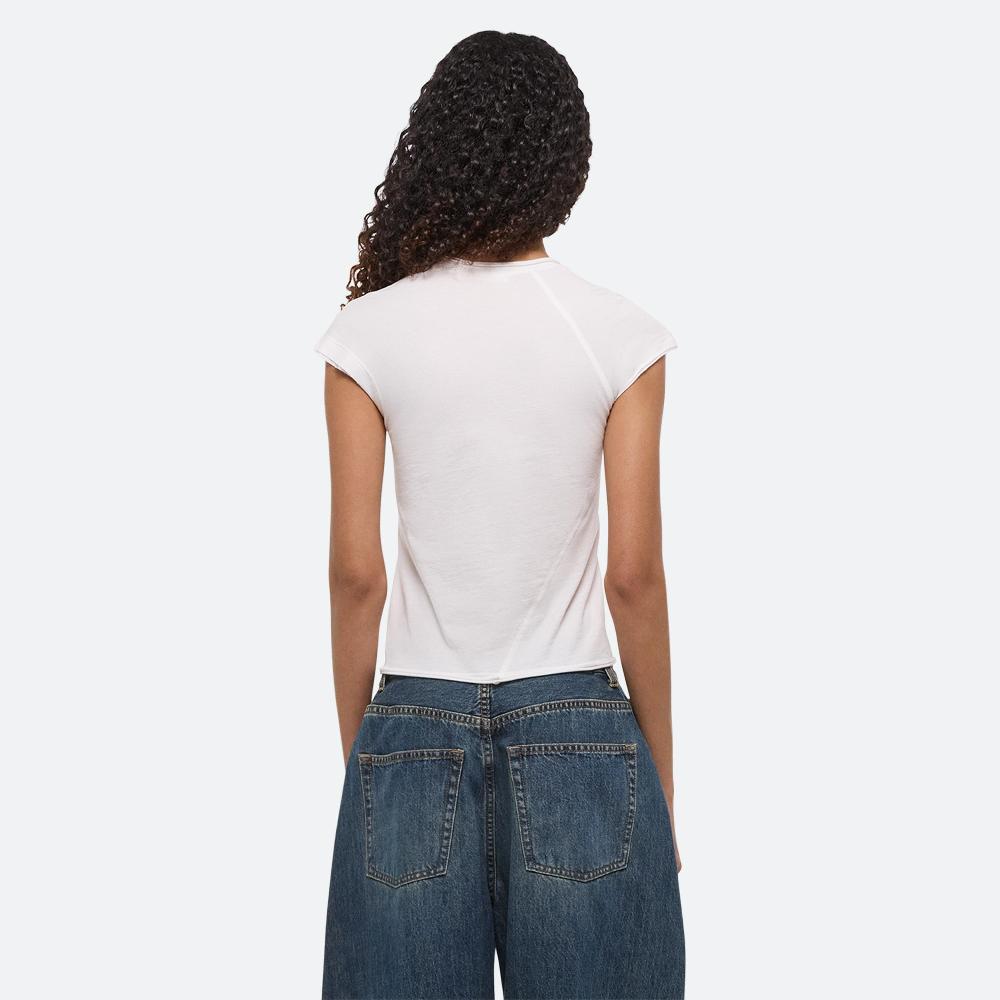 Helmut Lang Cropped Twisted Tee Optic White