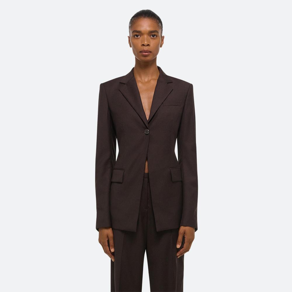 Helmut Lang Cutaway Blazer Dark Chocolate