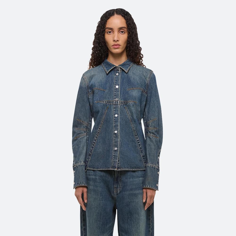 Helmut Lang Denim Bustier Shirt Tinted Vintage