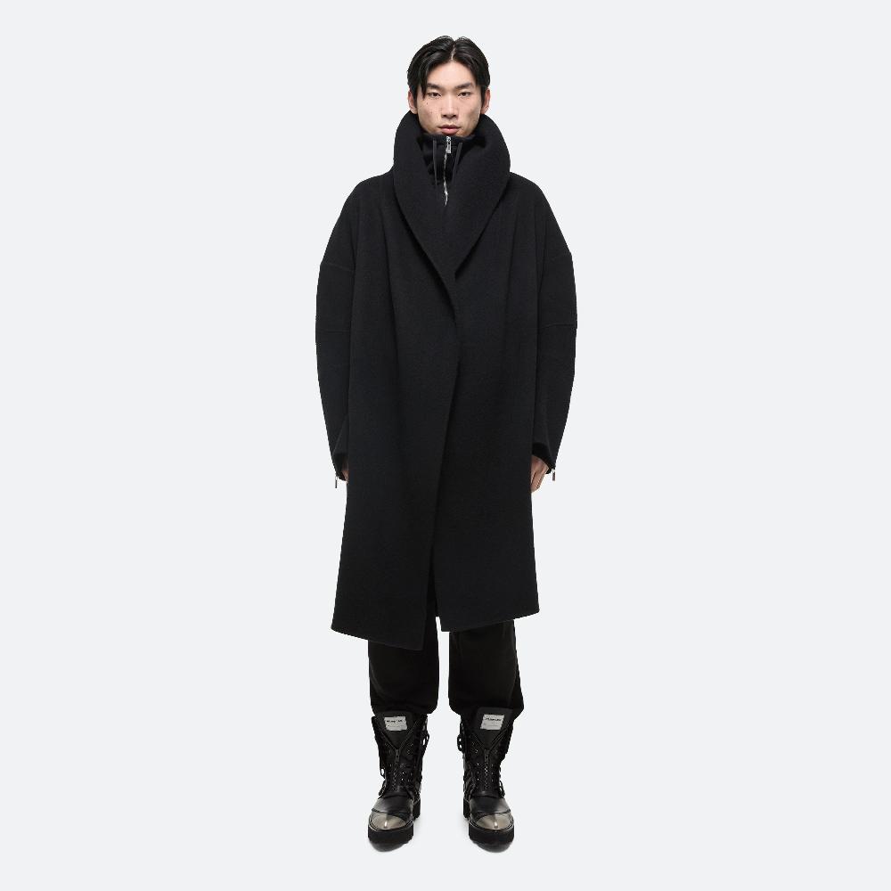Helmut Lang Double-Faced Apex Cocoon Coat Black