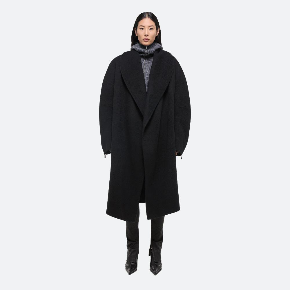 Helmut Lang Double-Faced Apex Cocoon Coat Black
