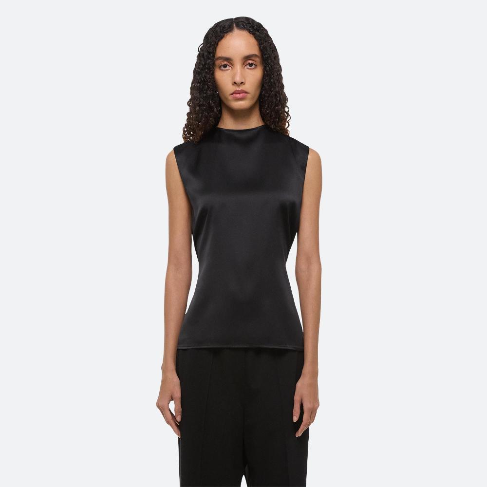 Helmut Lang Draped Scarf Top Black