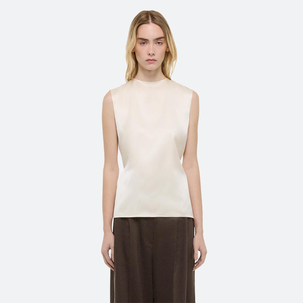 Helmut Lang Draped Scarf Top Ivory