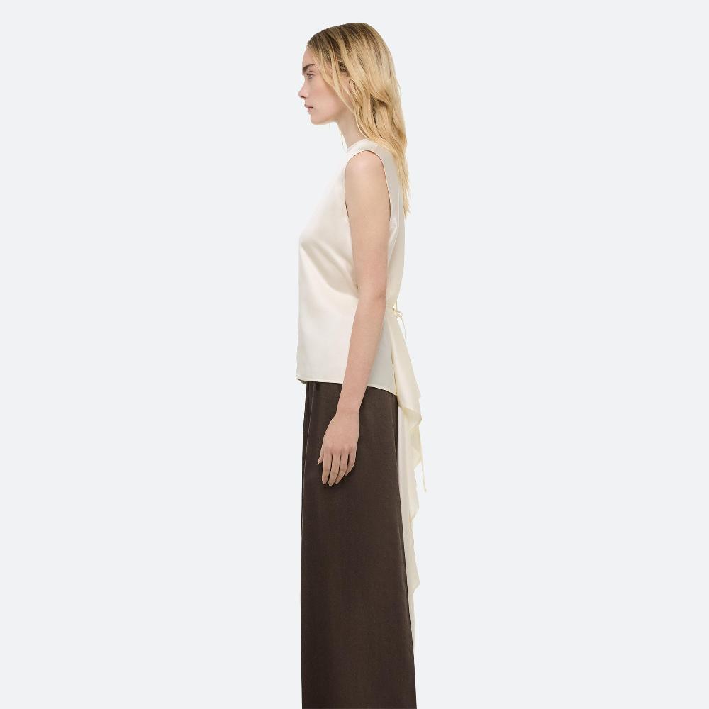 Helmut Lang Draped Scarf Top Ivory