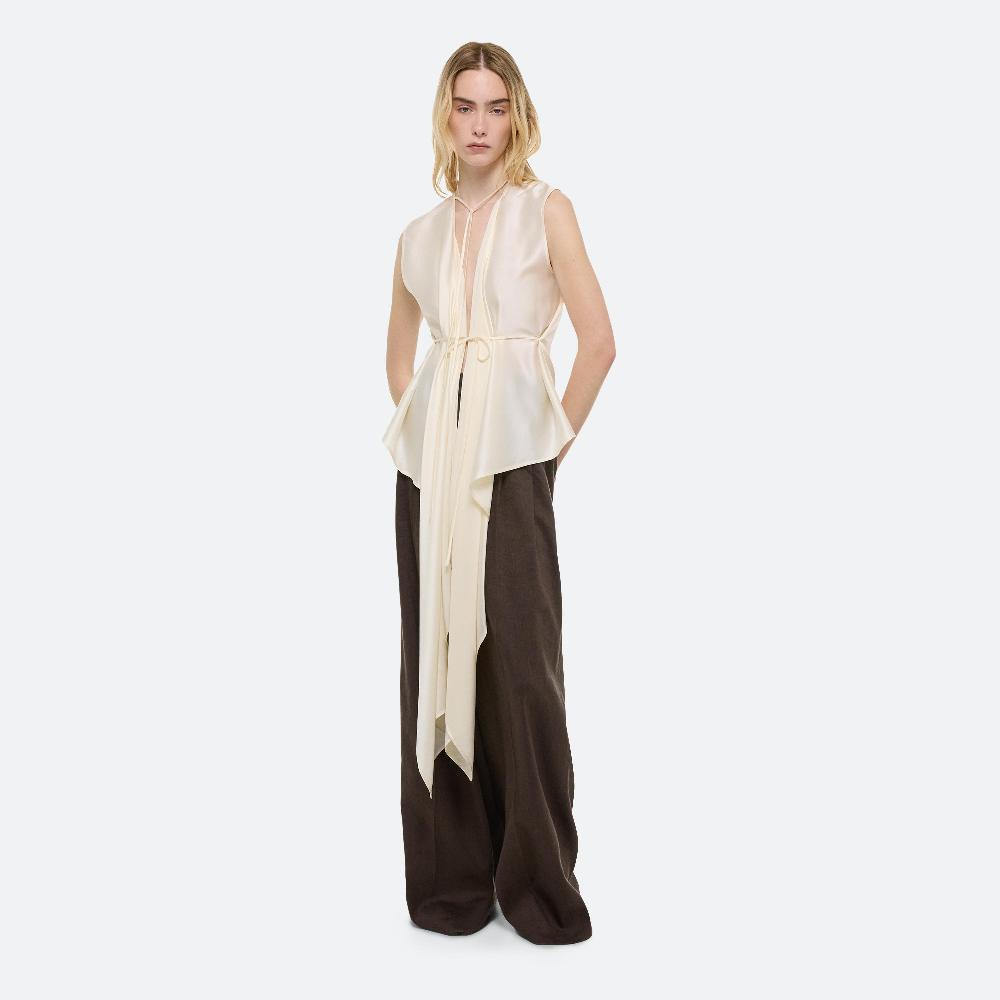 helmut lang Draped Scarf Top ivory