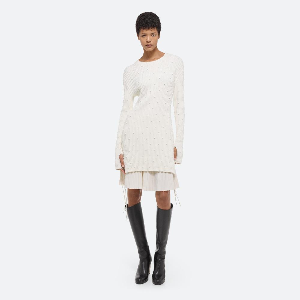 helmut lang Embellished Sweater Dress ivory