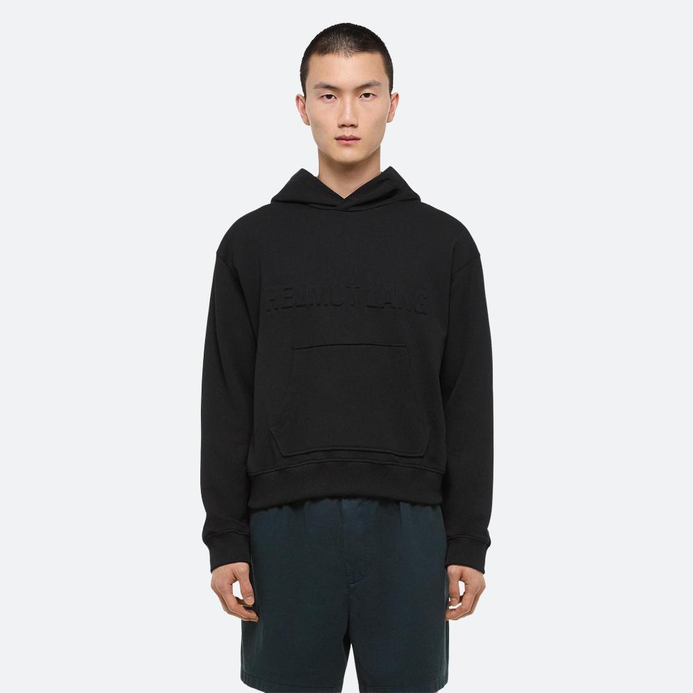 Helmut Lang Embossed Logo Hoodie Black